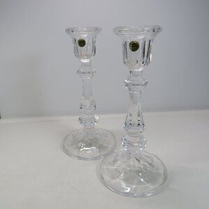 Lead Crystal Candlestick Holders (2) Cristal d'Arques 8.25" tall
